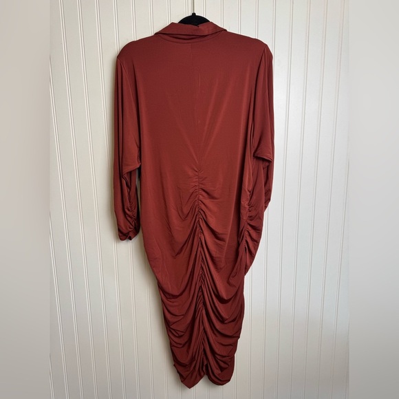 Torrid shirred knit shirt dress knee length rust color size 3X I31 - Picture 6 of 11